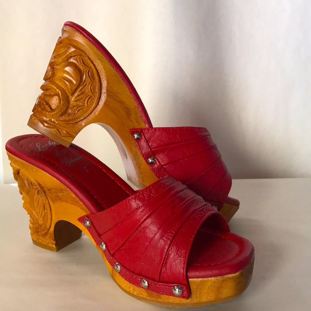 Lucky Lou Shoes Rockabilly Slip On Wedge Sandals